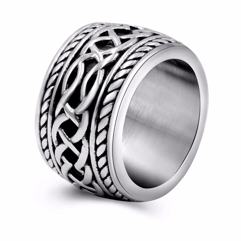 Men's Vintage Stainless Steel Celtic Wedding Bands Prime